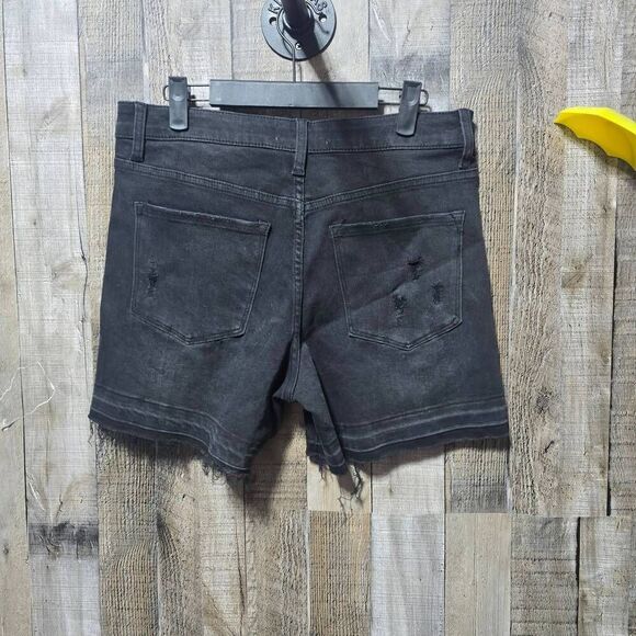 Vervet Washed Out High Rise Rebecca Cross Over Shorts - Picture 3 of 5